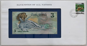 Cook Islands 1988 3 Dollars Bank of all nations. 55 Cents stamp RC0577 Shark com