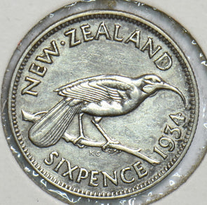 New Zealand 1934 6 Pence Huia Bird 198191 combine shipping