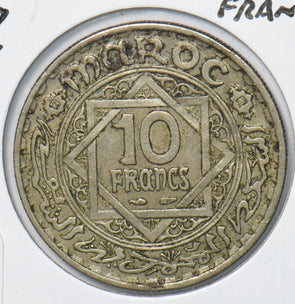Morocco 1947 AH 1366 10 Francs 901557 combine shipping
