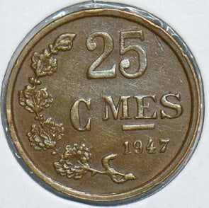 Luxembourg 1947 25 Centimes 153870 combine shipping