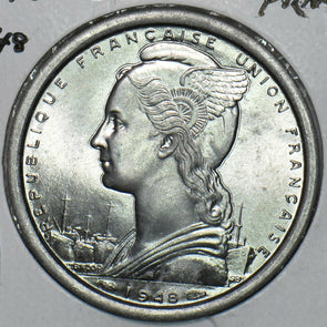 French Equatorial Africa 1948 2 Francs Saint Pierre & Miquelon 297794 combine sh