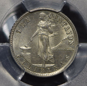 Philippines 1918 S 10 Centavos Eagle animal PCGS MS63 PC0541 combine shipping
