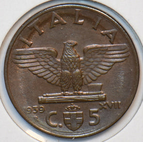Italy 1939 5 Centesimi Eagle animal 296092 combine shipping