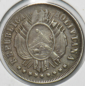 Bolivia 1883 20 Centavos Eagle animal Alpaka 194087 combine shipping