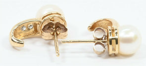 Pearl Diamond 14K Gold Earrings EG0007