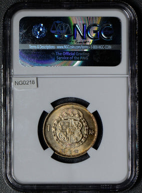 NG0218 Sweden 1947 TS Krona NGC MS 64 beautiful toning combine shipping