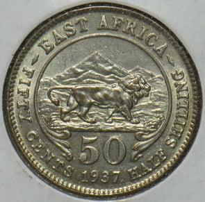 East Africa 1937 50 Cents Lion animal 296918 combine shipping