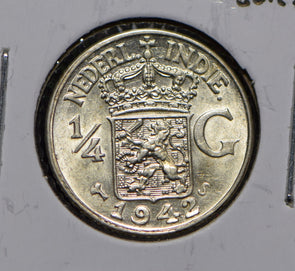 Netherlands East Indies 1942 1/4 Gulden Lion animal  191249 combine shipping