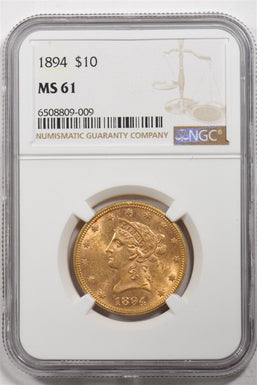 1894 Gold $10 Liberty Eagle NGC MS61 NG1739