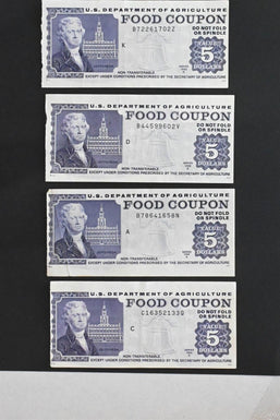 US 1988 A-98B USDA $5 Food Coupons XF/+ Lot of 7 RC0724 combine shipping