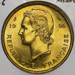 French Colonies 1956 25 Francs Gazelle animal Occidentale 297866 combine shippin