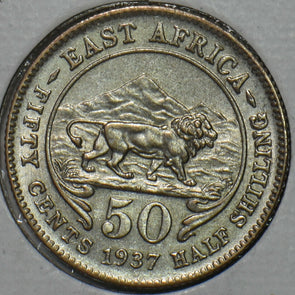 East Africa 1937 50 Cents Lion animal 195481 combine shipping
