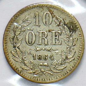 Sweden 1864 10 Ore 192667 combine shipping