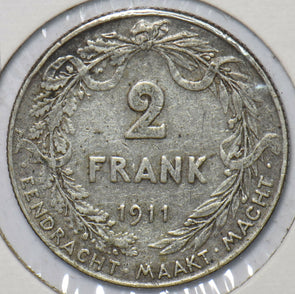 Belgium 1911 2 Francs 240245 combine shipping