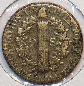 France 1792 2 Soles 195432 combine shipping