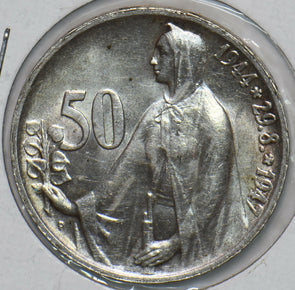 Czechoslovakia 1944 50 Korun Lion animal 3rd Anniversary - Slovak Uprising 29503