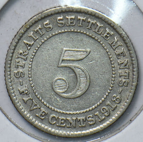 Straits Settlements 1918 5 Cents 193499 combine shipping