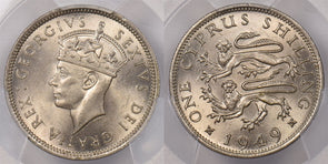 Cyprus 1949 Shilling PCGS MS 64 PC1326 combine shipping