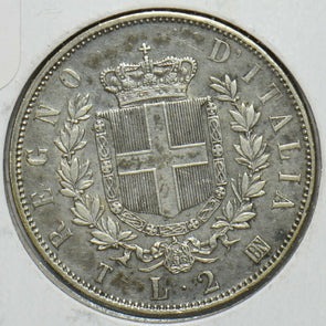 Italy 1863 2 Lire I0522 combine shipping