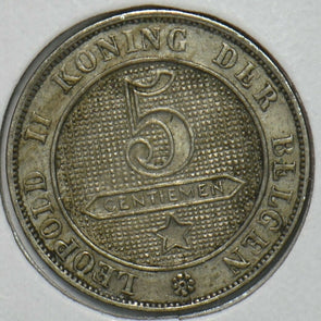 Belgium 1895 5 Centimes Lion animal 151923 combine shipping