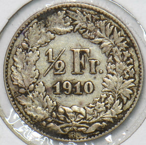 Switzerland 1910 1/2 Franc 194473 combine shipping