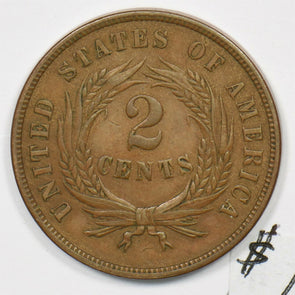 1867 Two Cents Ch AU U0208