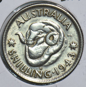 Australia 1943 S Shilling Ram 198833 combine shipping