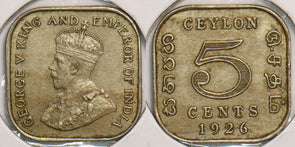 Ceylon 1926 5 Cents 199037 combine shipping