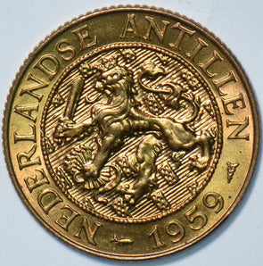 Netherlands Antilles 1959 2 1/2 Cent Lion animal 293367 combine shipping