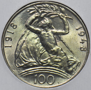 Czechoslovakia 1918 ~48 100 Korun naked man Lion animal 295094 combine shipping