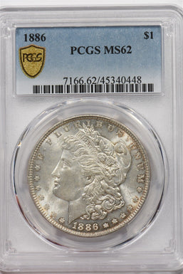 1886 Morgan Dollar Silver color toning PCGS MS62 PI0235