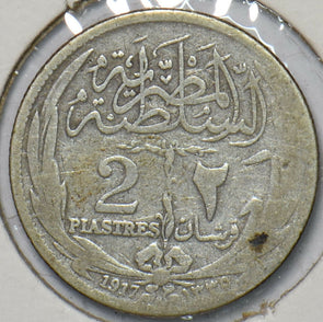 Egypt 1917 AH 1335 2 Piastres 195377 combine shipping