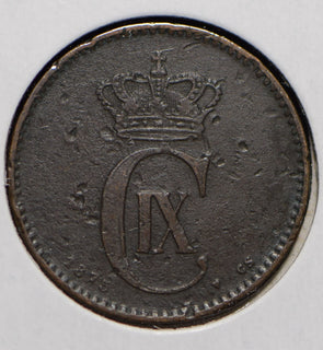 Denmark 1875 2 Ore Dolphin animal  901459 combine shipping