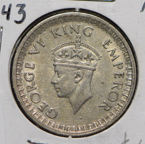 British India 1943 1/2 Rupee  191062 combine shipping