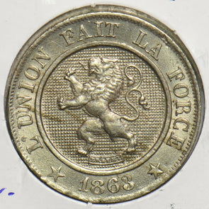 Belgium 1863 10 Centimes UNC 491436 combine shipping