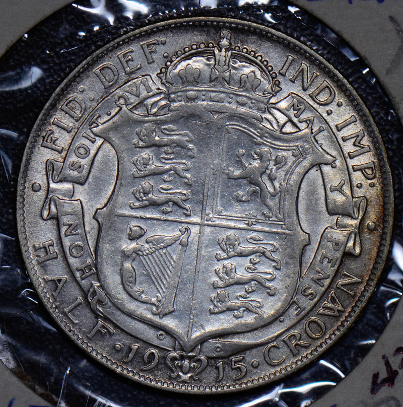 Great Britain 1915 1/2 Crown silver half GR0238 combine shipping