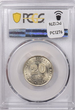 Malaya 1943 20 Cents PCGS MS 64 PC1276 combine shipping