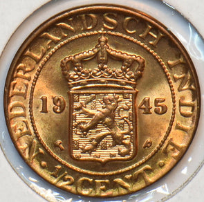 Netherlands East Indies 1945 P 1/2 Cent Lion animal 294849 combine shipping