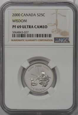 Canada 2000 25 Cents silver NGC PROOF 69UC Wisdom NG1284 combine shipping