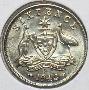 Australia 1943 6 Pence Kangaroo animal Ostrich Georgivs VI 902215 combine shippi