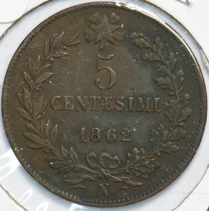 Italy 1862 Vittorio Emanuele II 5 Centesimi 292582 combine shipping