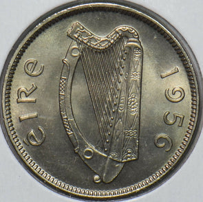 Ireland 1956 6 Pence Wolfhound animal 195005 combine shipping