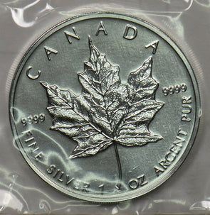 Canada 1999 5 Dollar silvre maple 1oz pure silver sealed BU0722* combine shippin