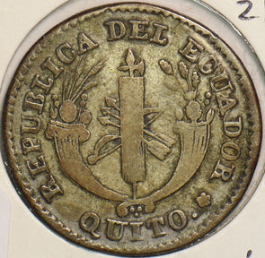 Ecuador 1840 2 Reales E0130 combine shipping