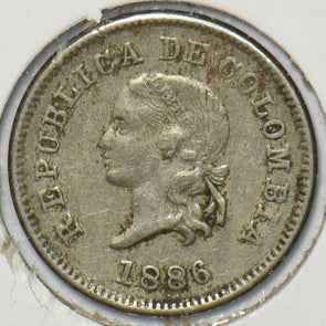 Colombia 1886 5 Centavos 296688 combine shipping