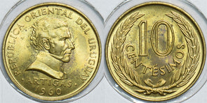 Uruguay 1960 10 Centesimos 198517 combine shipping