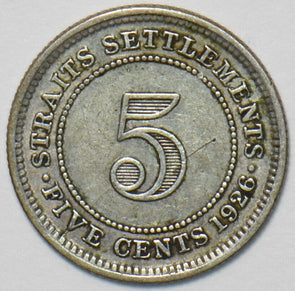 Straits Settlements 1926 5 Cents 151444 combine shipping