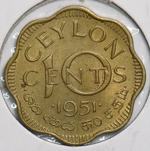 Ceylon 1951 10 Cents 199160 combine shipping