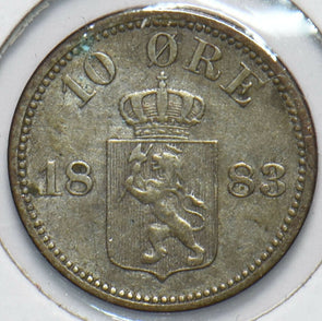 Sweden 1883 10 Ore Lion animal 192666 combine shipping