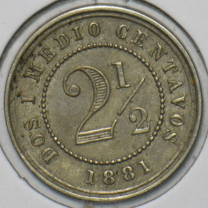 Colombia 1881 2 1/2 Centavos 196084 combine shipping